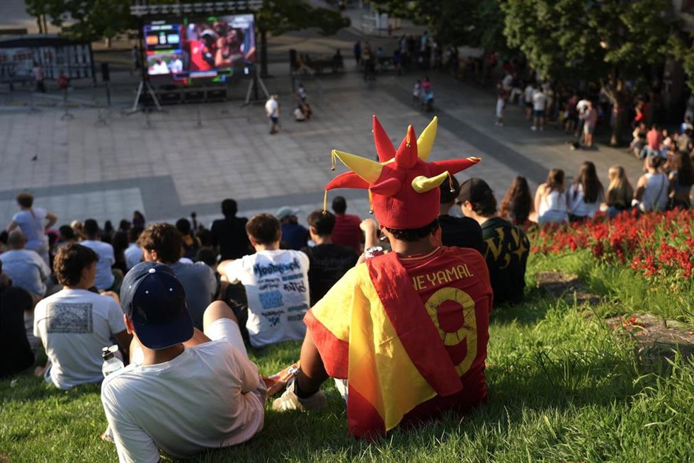 Aficionados de la selección española durante la final del Mundial de fútbol 2026