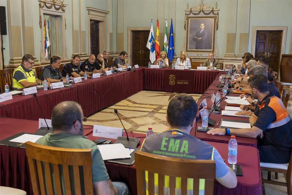 Celebración de la Junta Local de Protección Civil del Ayuntamiento de Huelva.