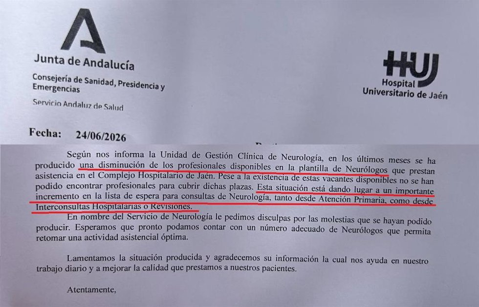 Respuesta a una queja vinculada al servicio de Neurología