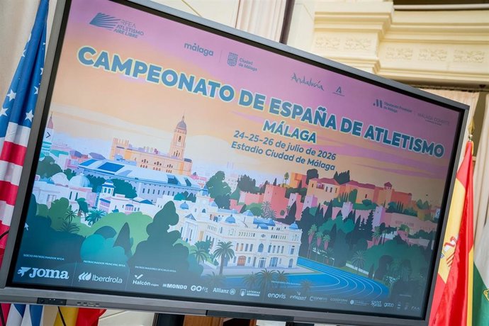Cartel del Campeonato de España Absoluto de Atletismo, que se celebra en Málaga