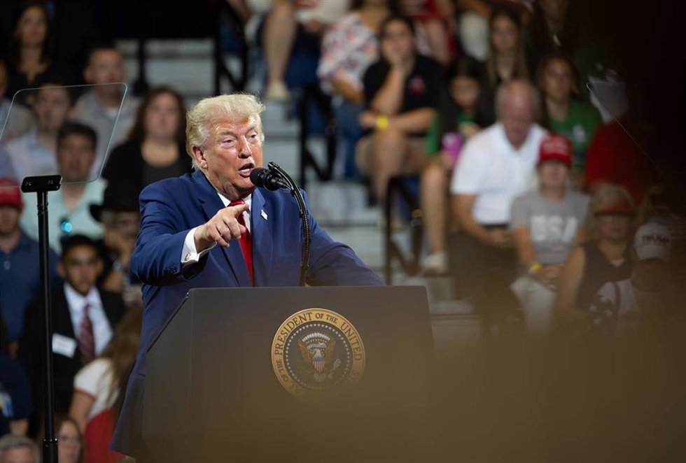 El presidente de EEUU, Donald Trump, en un mitin políttico en el estado de Georgia. 