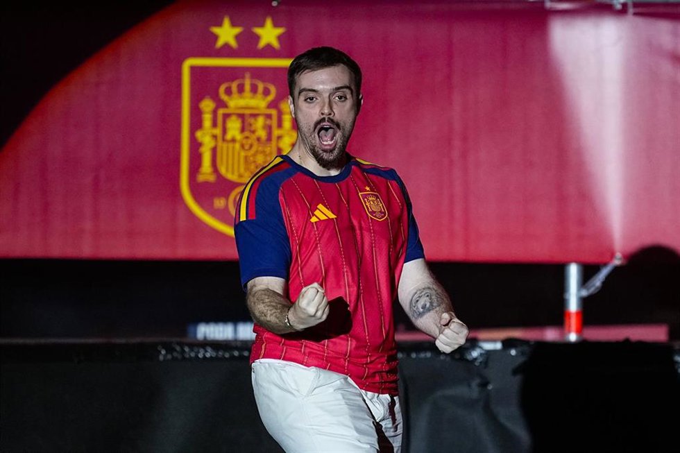 The streamer Ibai Llanos during celebration of Spain as Champions of the FIFA World Cup 2026 at Cibeles Palace on July 20, 2026 in Madrid, Spain.