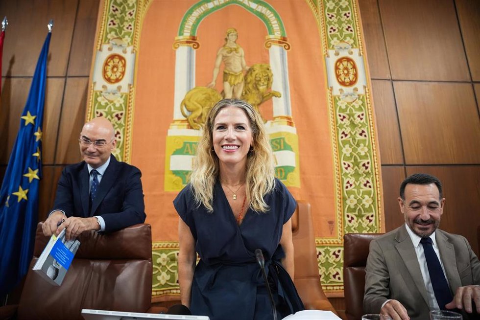 La presidente del Parlamento de Andalucía, Ana Mestre tras su nombramiento en la Cámara autonómica. A 23 de julio de 2026 en Sevilla (Andalucía, España). El Pleno del Parlamento andaluz ha abordado este jueves, 23 de julio, un relevo en la Presidencia de