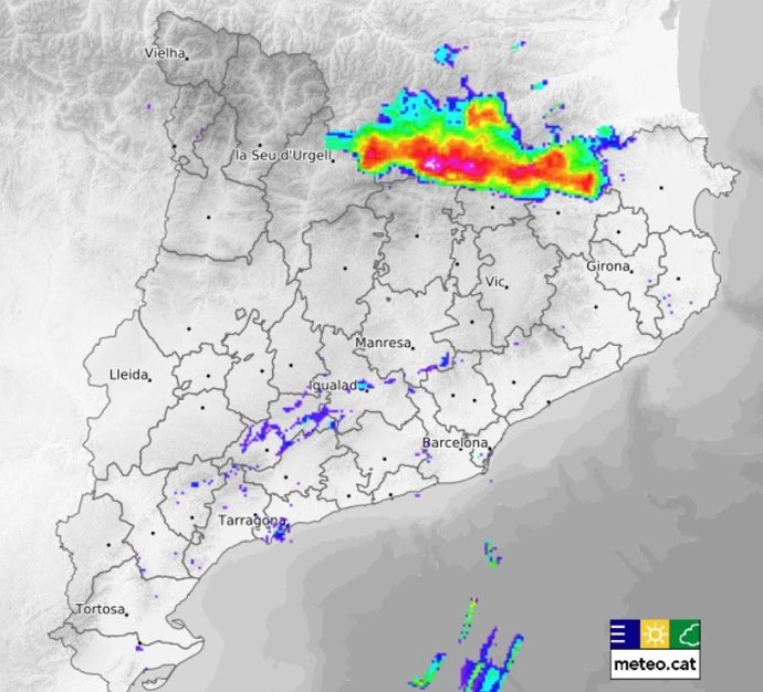 Mapa del temps al Pirineu i Prepirineu català