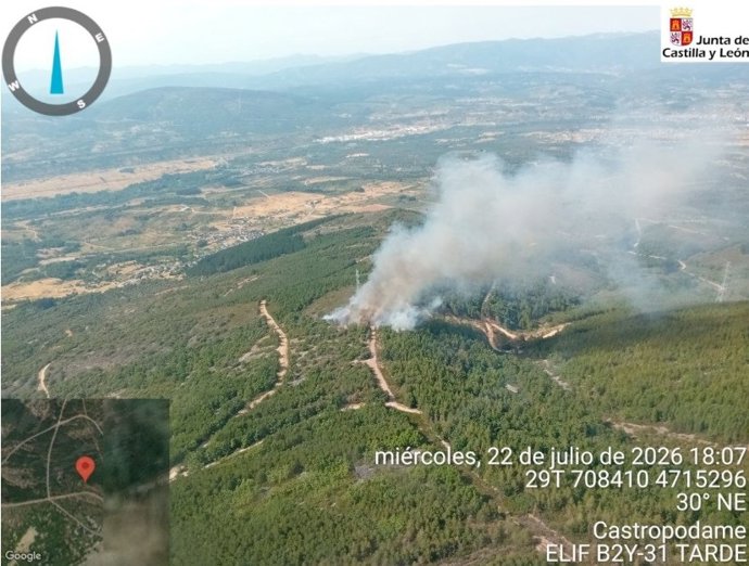 Incendio de Castropodame (León).