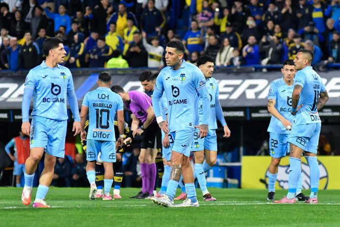 Futbol, Boca Juniors vs OHiggins  Copa Sudamericana 2026. Jugadores de OHiggins durante el partido de playoffs de la Copa Sudamericana contra Boca Juniors, realizado en el Estadio La Bombonera de Buenos Aires,