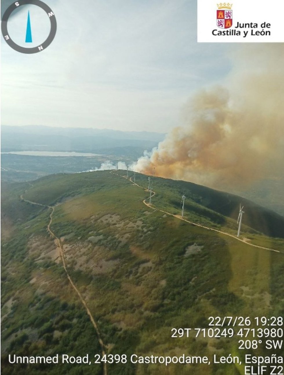 Incendio de Castropodame (León).