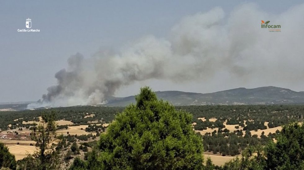El Gobierno de La Rioja colabora con medios propios en la extinción del incendio declarado en Selas (Guadalajara)