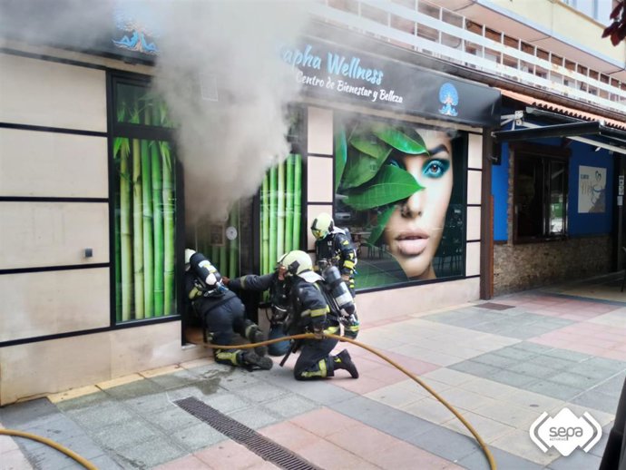 Incendio en un centro de estética en Langreo.