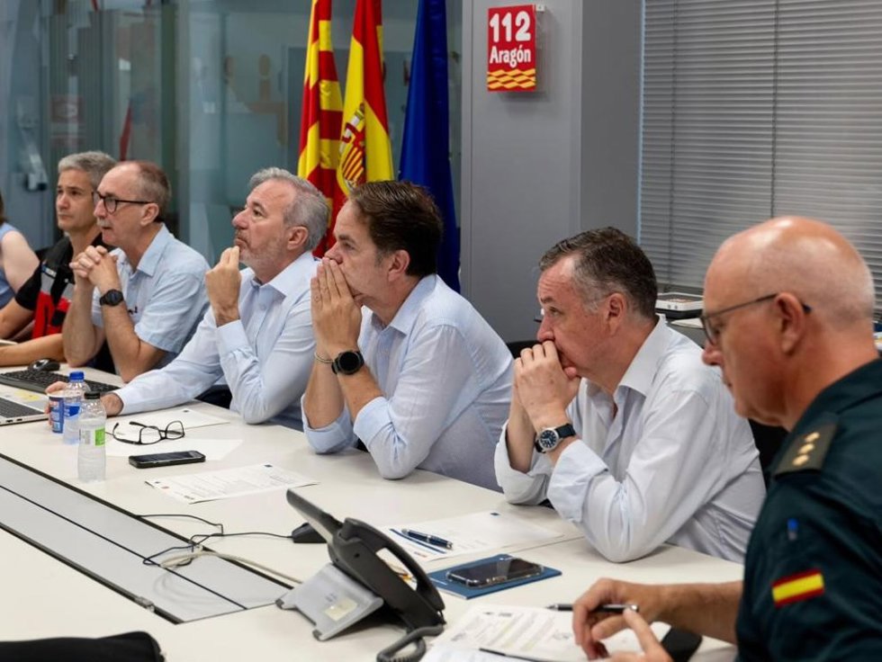 El CECOPI se ha reunido en la mañana de este viernes, con la presencia del presidente del Gobierno de Aragón, Jorge Azcón, y varios consejeros.