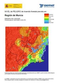 El nivel de riesgo de incendio forestal este viernes es extremo en el Altiplano y en el Noroeste