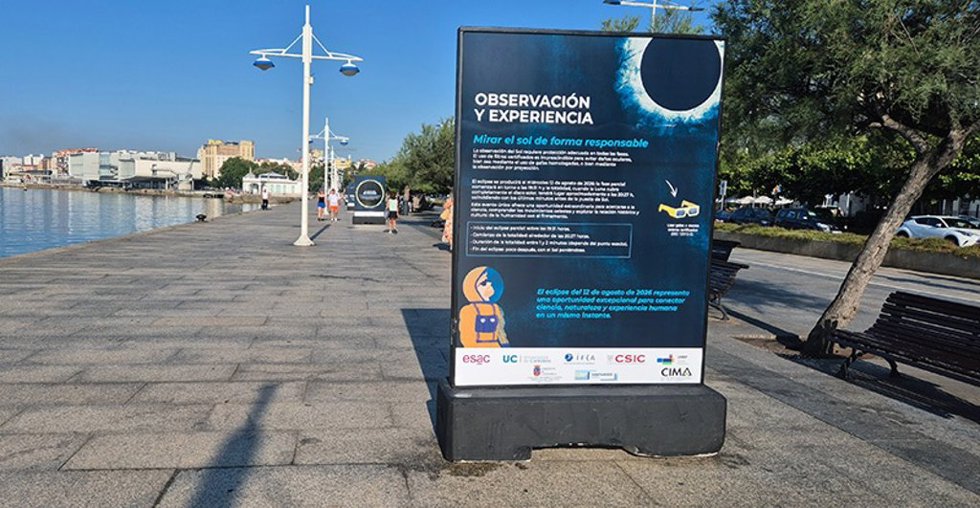 El paseo marítimo de Santander acoge una exposición de la UC sobre el eclipse solar del 12 de agosto