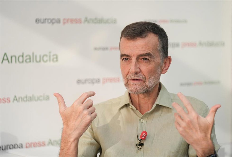 El coordinador federal de IU y portavoz del grupo parlamentario Por Andalucía, Antonio Maíllo, en una entrevista concedida a Europa Press.
