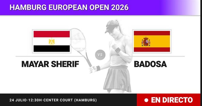 Mayar Sherif - Paula Badosa: resumen y estadísticas del partido de Cuartos de final de Hamburg European Open