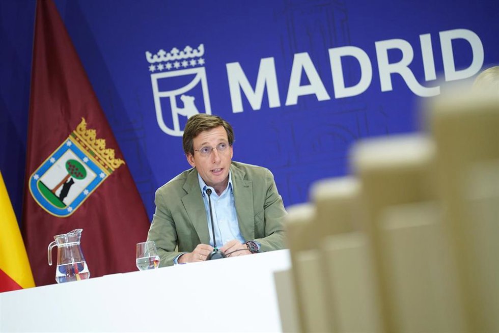 El alcalde de Madrid, José Luis Martínez-Almeida, en rueda de prensa