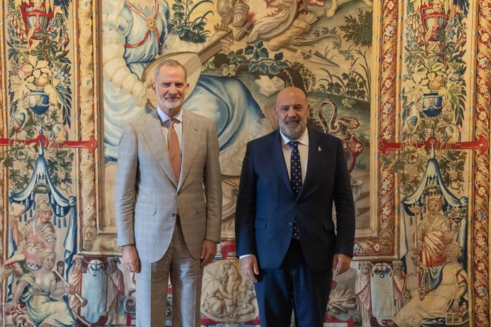 El alcalde de Palma de Mallorca, Jaime Martínez, durante una audiencia con el rey Felipe VI en el Palacio Real de la Almudaina, a 24 de julio de 2026, en Palma de Mallorca, Baleares (España). 