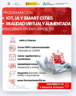 Cartel de los cursos que se van a impartir en Jaén capital y Linares
