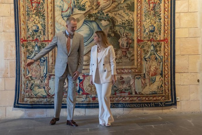 La presidenta de Baleares, Marga Prohens, durante una audiencia con el rey Felipe VI en el Palacio Real de la Almudaina, a 24 de julio de 2026, en Palma de Mallorca, Baleares (España). La audiencia se enmarca en los encuentros con los representantes de la
