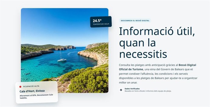 El Govern pone en marcha una plataforma para consultar la ocupación de las playas y prever la afluencia.