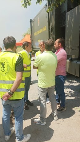 Los responsables de UPA Ávila charlan junto al presidente de la Junta en el Cecopi.