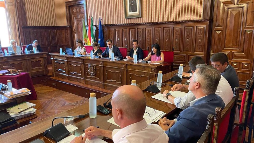Imagen de la presidencia del pleno de Diputación celebrado este viernes