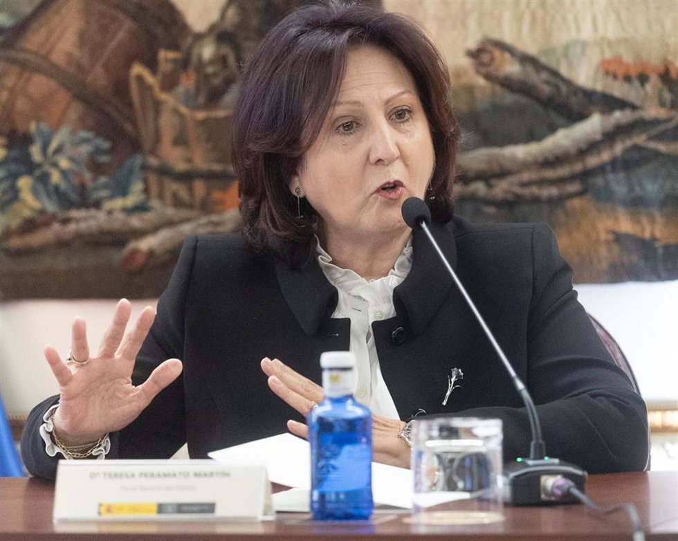 Archivo - La fiscal general del Estado, Teresa Peramato Martín, durante la II Jornada de debate sobre el proyecto de Ley Orgánica de Enjuiciamiento Criminal, en el Centro de Estudios Políticos y Constitucionales (CEPC), a 24 de marzo de 2026, en Madrid (E