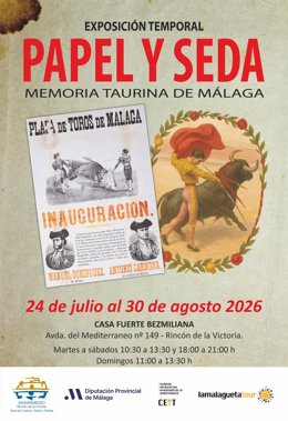 Cartel de la exposición 'Papel y Seda. Memoria Taurina de Málaga'.