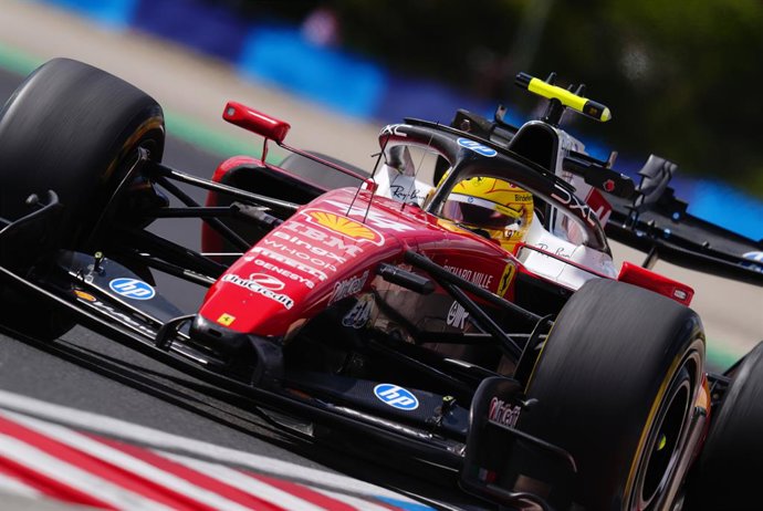 24 July 2026, Hungary, Mogyorod: British Formula One driver Lewis Hamilton of team Ferrari drives during the Practice Day at the Hungaroring Circuit ahead of the Hungarian Grand Prix 2026. Photo: David Davies/PA Wire/dpa