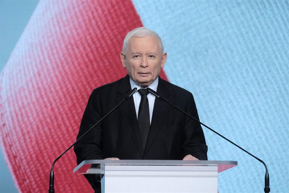 El líder del partido Ley y Justicia (PiS) polaco, Jaroslaw Kaczynski