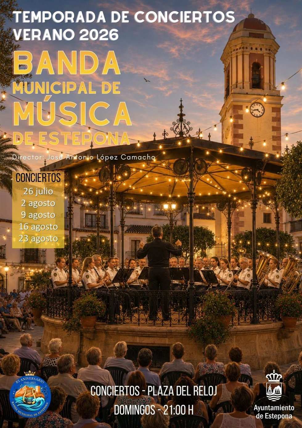 La Banda Municipal de Música de Estepona abrirá este domingo la tradicional temporada de conciertos de verano