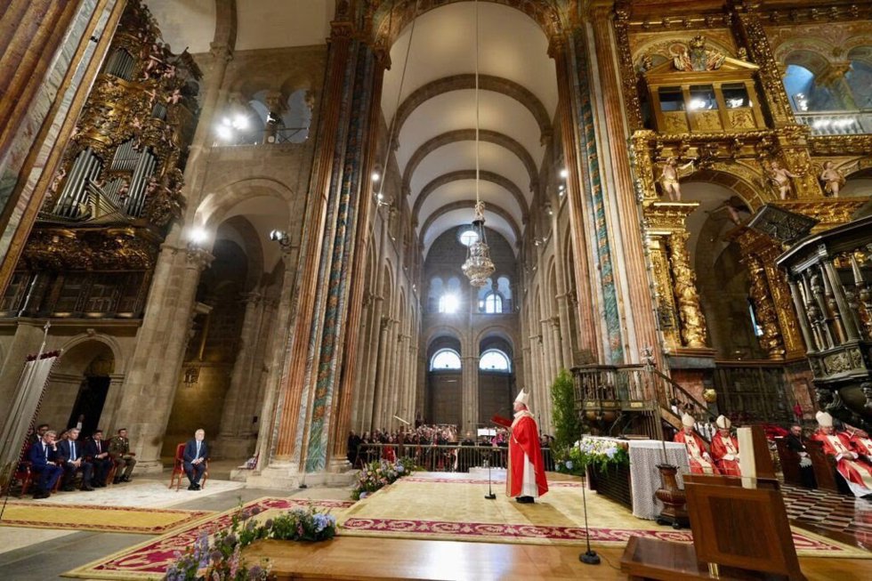 El arzobispo de Santiago, monseñor Francisco José Prieto, en la celebración litúrgica de la Solemnidad del Apóstol Santiago, a 25 de julio de 2026.