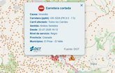 Foto: Cortada al tráfico la GR-3204 en ambos sentidos en El Pinar-El Valle (Granada) a causa del incendio forestal