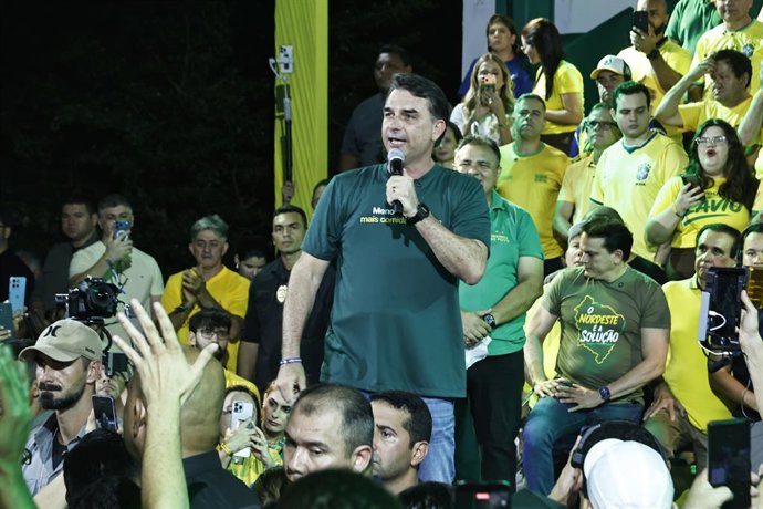 July 10, 2026, Fortaleza, Ceara, Brasil: Fortaleza (CE), 10/07/2026 - Politics/Elections/Flavio Bolsonaro - Senator and pre-candidate for the presidency of the republic, Flavio Bolsonaro (PL), visits the city of Fortaleza this Friday, July 10, 2026, to fu