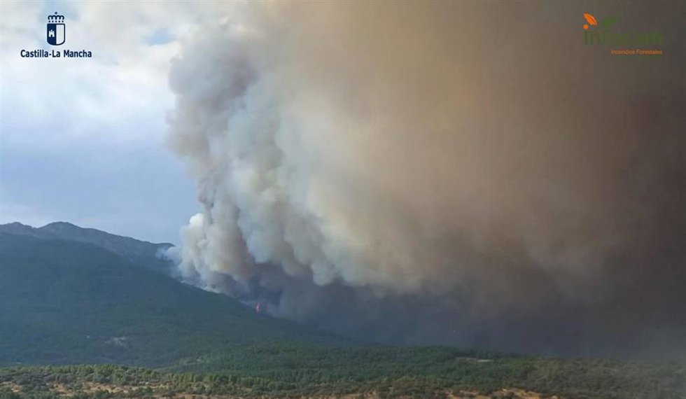 Incendio forestal en Burgohondo