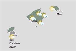 Predicción meteorológica para este domingo, 26 de julio, en Baleares: chubascos, tormentas y granizo