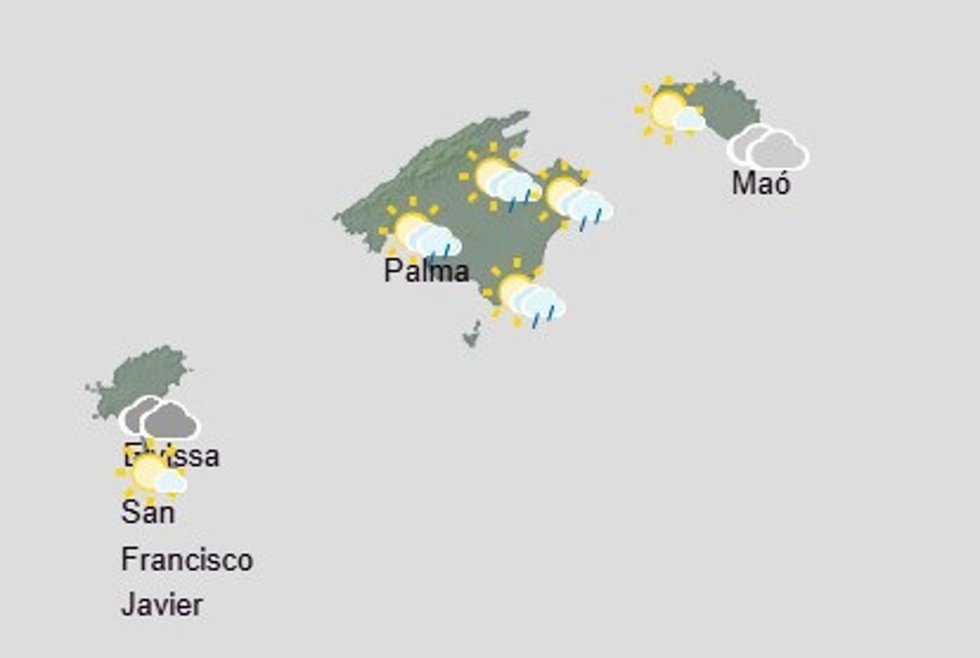 Predicción meteorológica para este domingo, 26 de julio, en Baleares: chubascos, tormentas y granizo