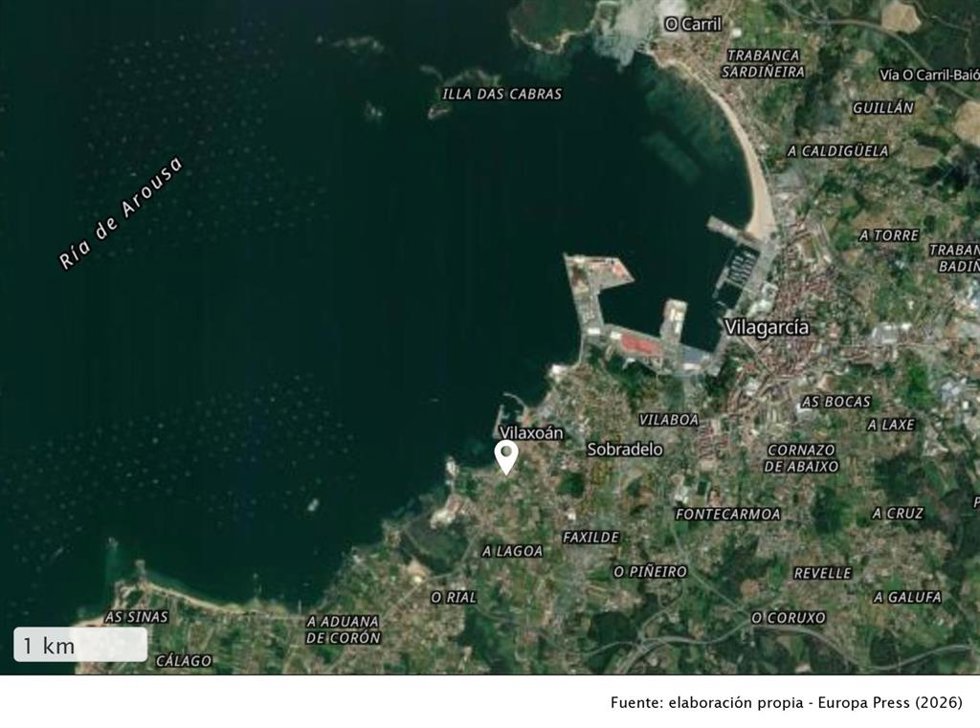 Un hombre fallece tras ser rescatado del agua en la playa de Vilaxoán, en Vilagarcía de Arousa (Pontevedra), a 26 de julio de 2026.