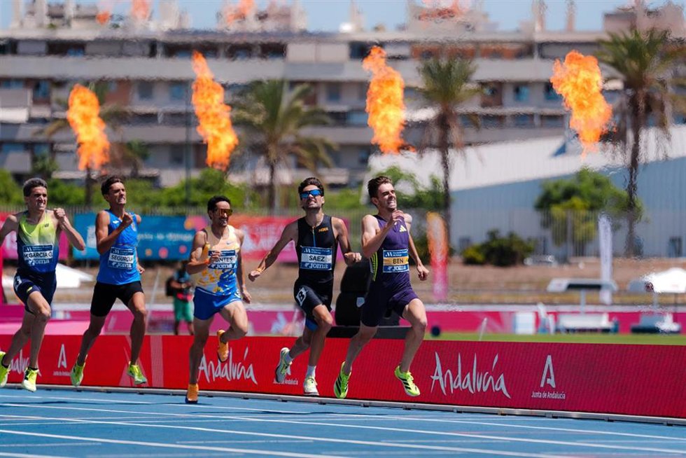 Adrián Ben en la final de 1.500 metros del Campeonato de España de atletismo de Málaga