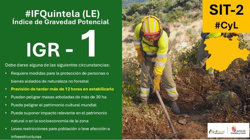 IGR 1 en un incendio en Quintela (León).