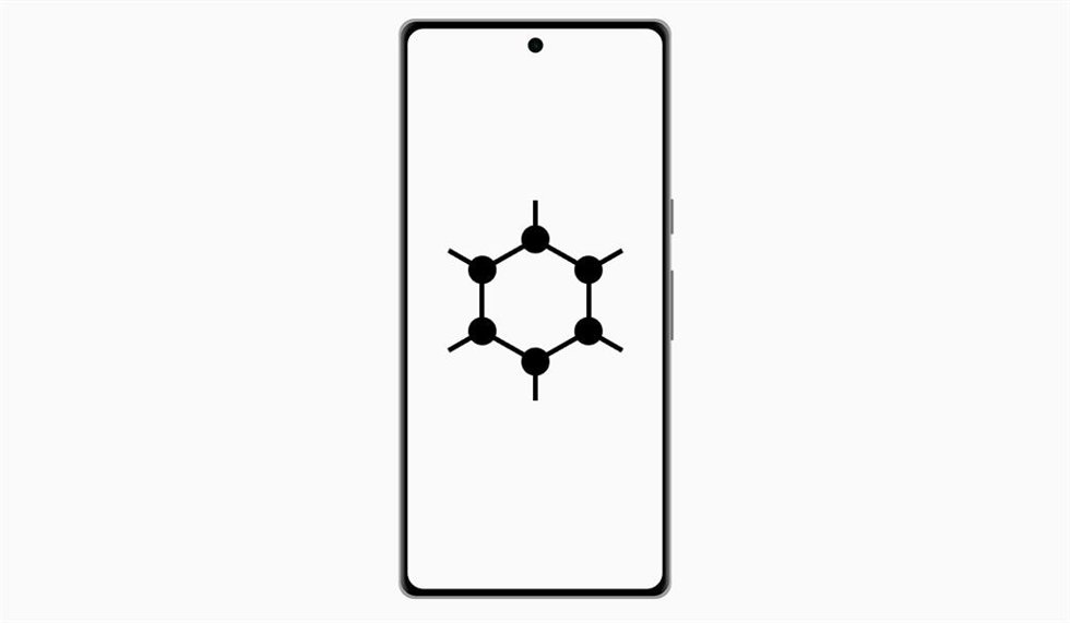 Imagen del logo de GrapheneOS en un móvil.