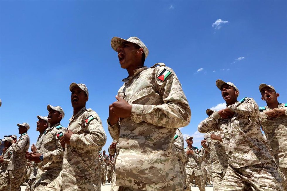 Archivo - Imagen de archivo de militares jordanos.