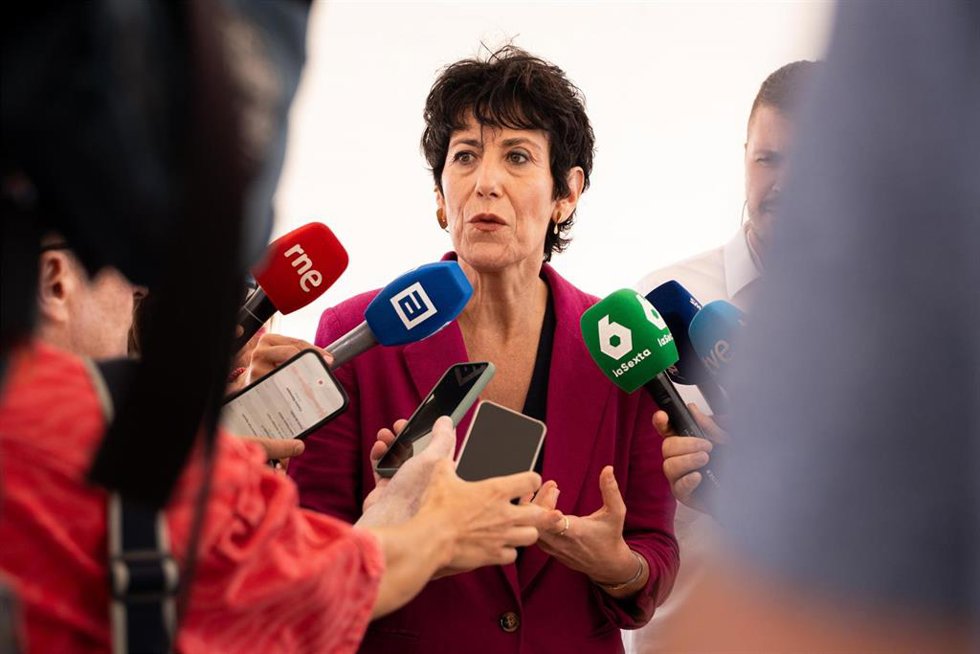 La ministra de Inclusión, Seguridad Social y Migraciones, Elma Saiz, en la IV Conferencia Iberoamericana Ministerial de Asuntos Sociales y Desarrollo Inclusivo, celebrada en Avilés.