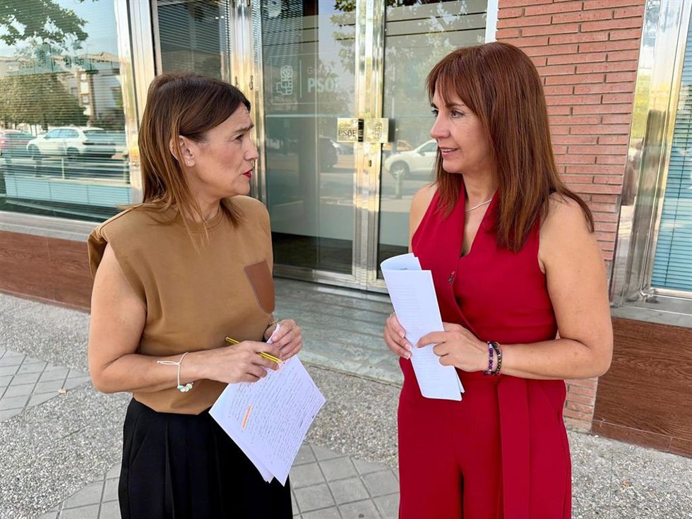La diputada socialista en el Congreso Olvido de la Rosa junto a la parlamentaria andaluza Olga Manzano.