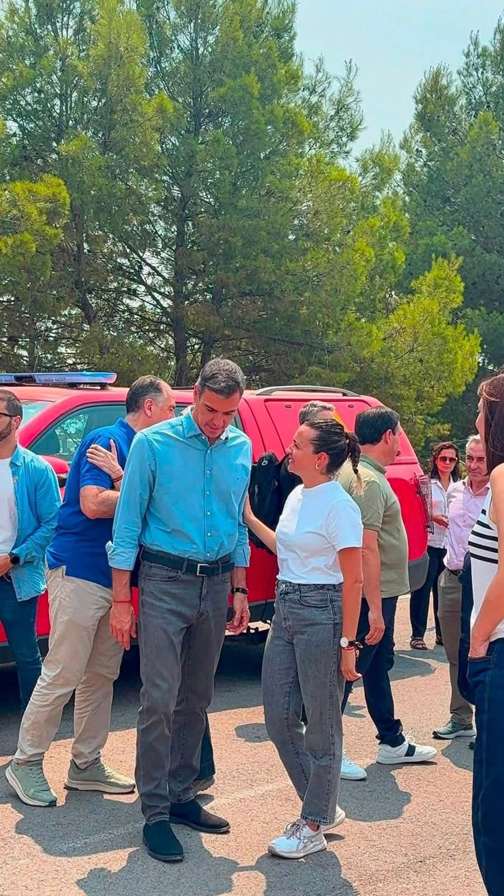 El presidente del Gobierno, Pedro Sánchez, y la alcaldesa de Vall d'Uixó, Tania Baños, en el PMA.