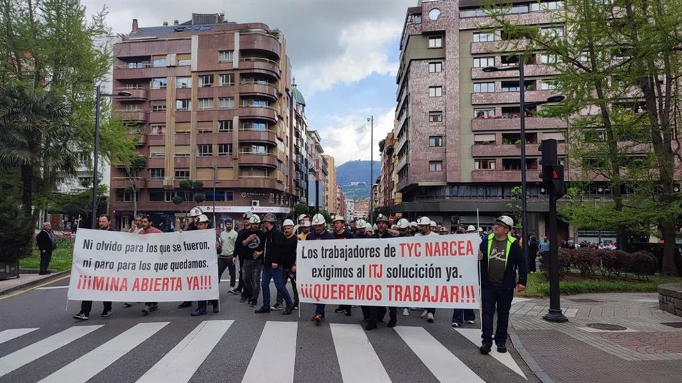 Archivo - Manifestación en Oviedo de trabajadores de la mina