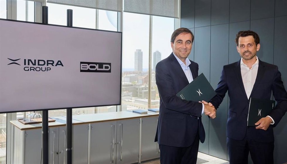 Bernat Carreras, fundador y ceo de BOLD, y Enric Blasco, delegado territorial de Indra Group en Catalunya.
