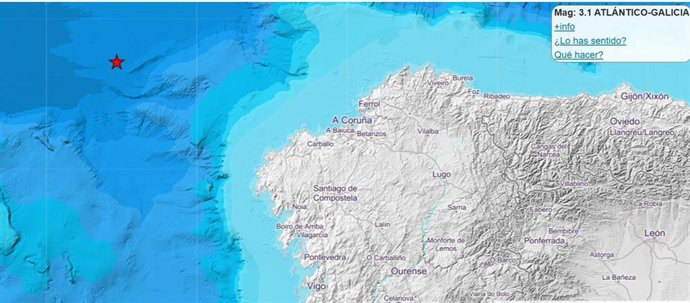 Terremoto en el Atlántico registrado el 27 de julio de 2026