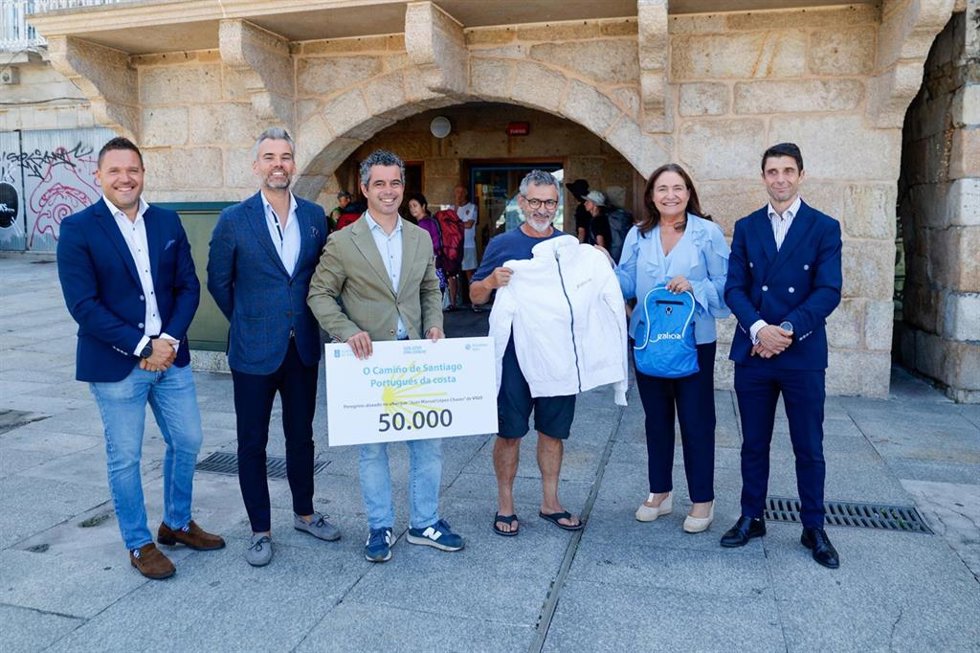 Imagen del caminante número 50.000 del albergue de peregrinos de Vigo.