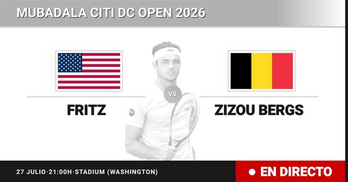 Taylor Fritz - Zizou Bergs: resumen y estadísticas del partido de Dieciseisavos de final de Mubadala Citi DC Open