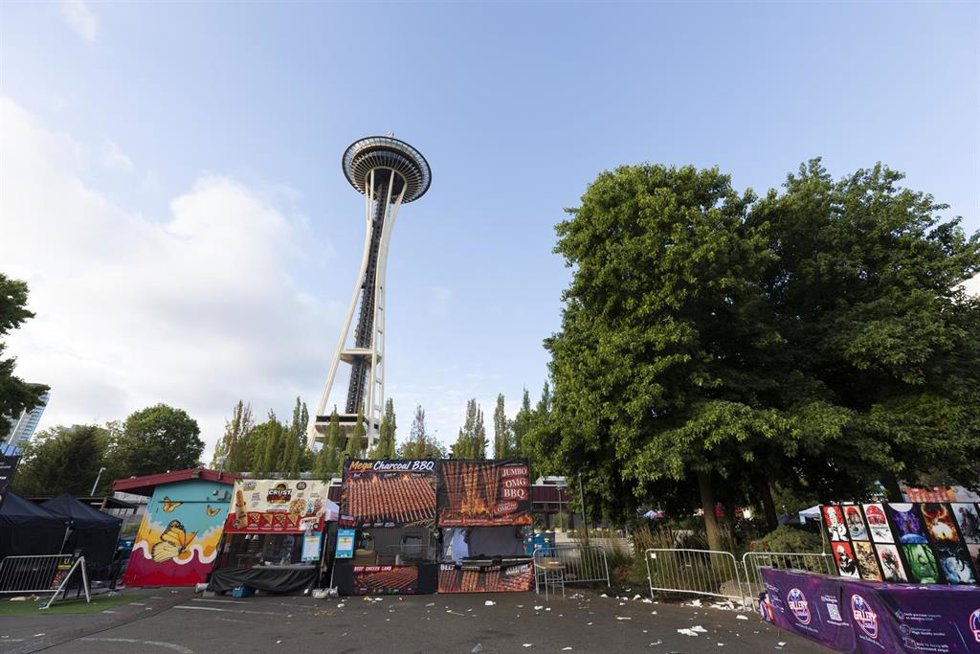 Puestos del evento gastronómico donde ocurrió el tiroteo en Seattle (EEUU)